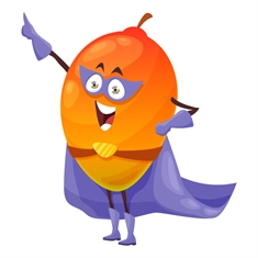 Superhero Mango Classroom Fruit Transparent Sticker